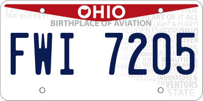 OH license plate FWI7205