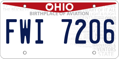 OH license plate FWI7206
