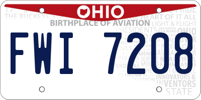 OH license plate FWI7208
