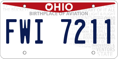 OH license plate FWI7211