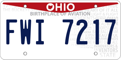 OH license plate FWI7217