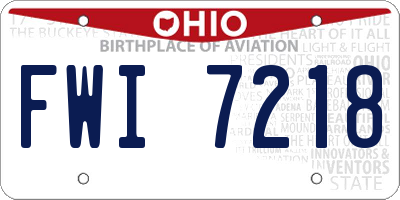 OH license plate FWI7218