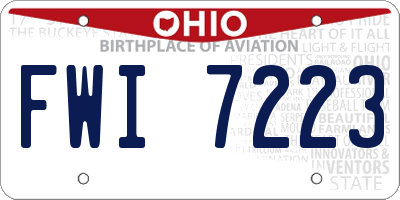 OH license plate FWI7223