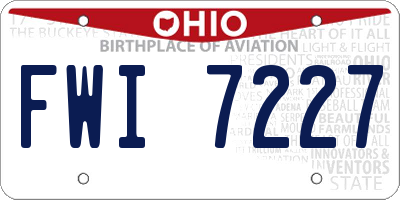 OH license plate FWI7227