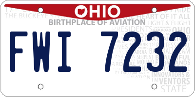 OH license plate FWI7232