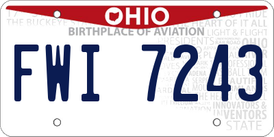 OH license plate FWI7243