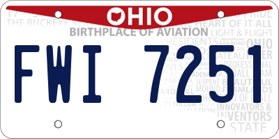 OH license plate FWI7251
