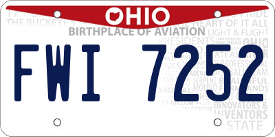 OH license plate FWI7252