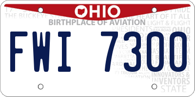 OH license plate FWI7300
