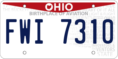 OH license plate FWI7310