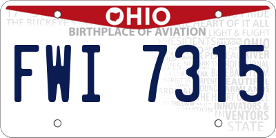 OH license plate FWI7315