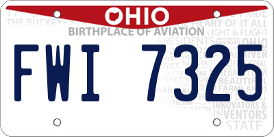 OH license plate FWI7325
