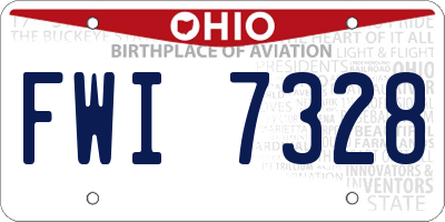 OH license plate FWI7328