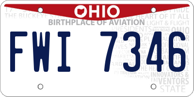 OH license plate FWI7346