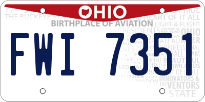OH license plate FWI7351