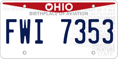 OH license plate FWI7353