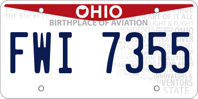 OH license plate FWI7355