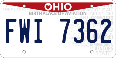 OH license plate FWI7362