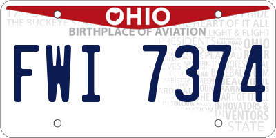 OH license plate FWI7374