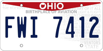 OH license plate FWI7412