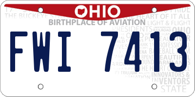 OH license plate FWI7413