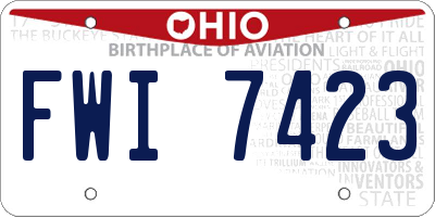OH license plate FWI7423