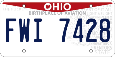 OH license plate FWI7428