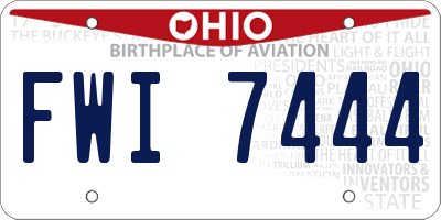 OH license plate FWI7444