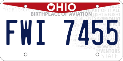 OH license plate FWI7455