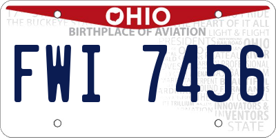 OH license plate FWI7456