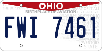 OH license plate FWI7461