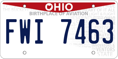 OH license plate FWI7463