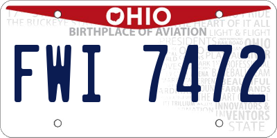 OH license plate FWI7472