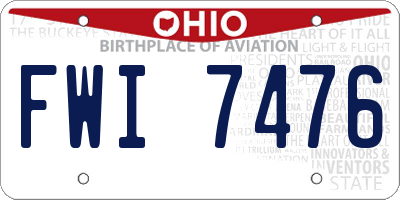 OH license plate FWI7476