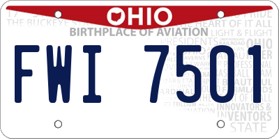 OH license plate FWI7501