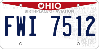 OH license plate FWI7512