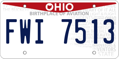 OH license plate FWI7513