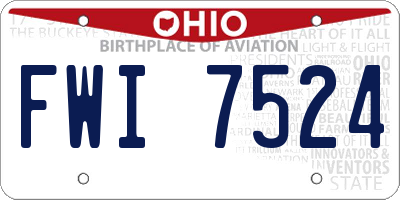 OH license plate FWI7524