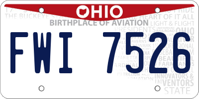 OH license plate FWI7526