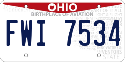 OH license plate FWI7534
