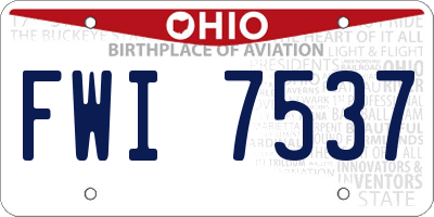 OH license plate FWI7537