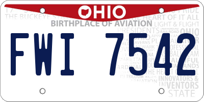 OH license plate FWI7542