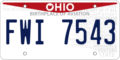 OH license plate FWI7543