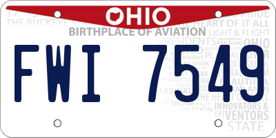 OH license plate FWI7549