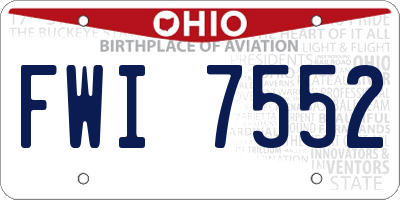 OH license plate FWI7552