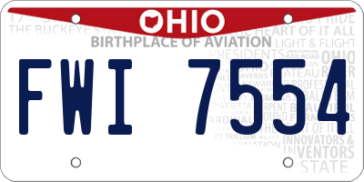 OH license plate FWI7554