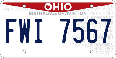 OH license plate FWI7567