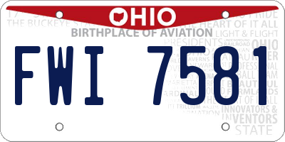 OH license plate FWI7581