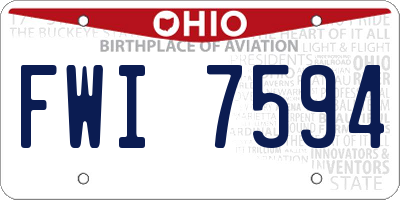 OH license plate FWI7594
