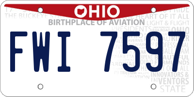 OH license plate FWI7597